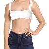 Danielle Bernstein Womens Straight Neck Ribbed Bralette