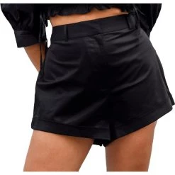 Danielle Bernstein Womens Cuffed High-Cut Shorts