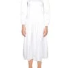 Danielle Bernstein Womens Puff Sleeve Calf Midi Dress