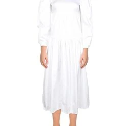 Danielle Bernstein Womens Puff Sleeve Calf Midi Dress