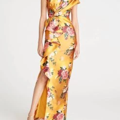 Theia women Maeve Column Gown in Multi