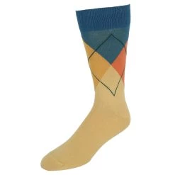 Trafalgar men Color Block Argyle Print Pima Cotton Dress Sock