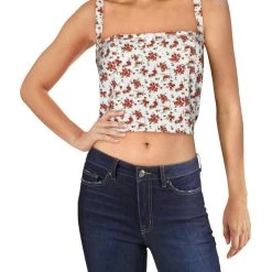 Danielle Bernstein Womens Sweetheart Sleeveless Crop Top