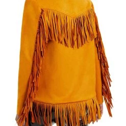 Danielle Bernstein Womens Faux Suede Fringe Jacket
