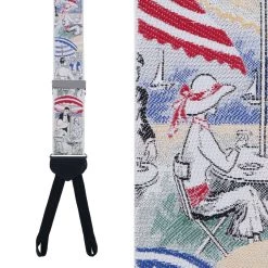 Trafalgar men Retro Pattern Day At The Beach Limited Run Silk Braces