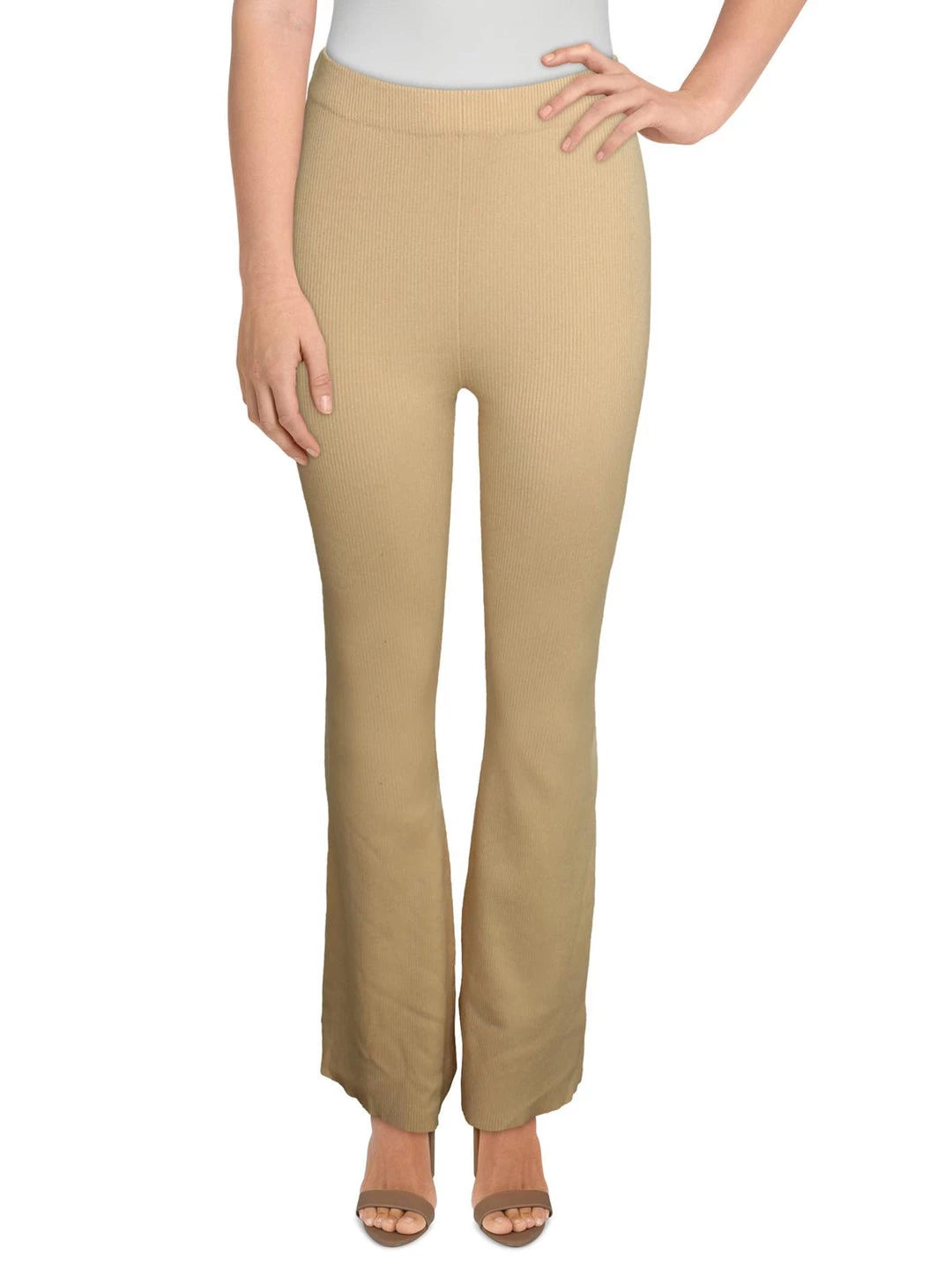Danielle Bernstein Womens Ribbed Flared Pants 4 Danielle Bernstein Womens Ribbed Flared Pants - Image 2