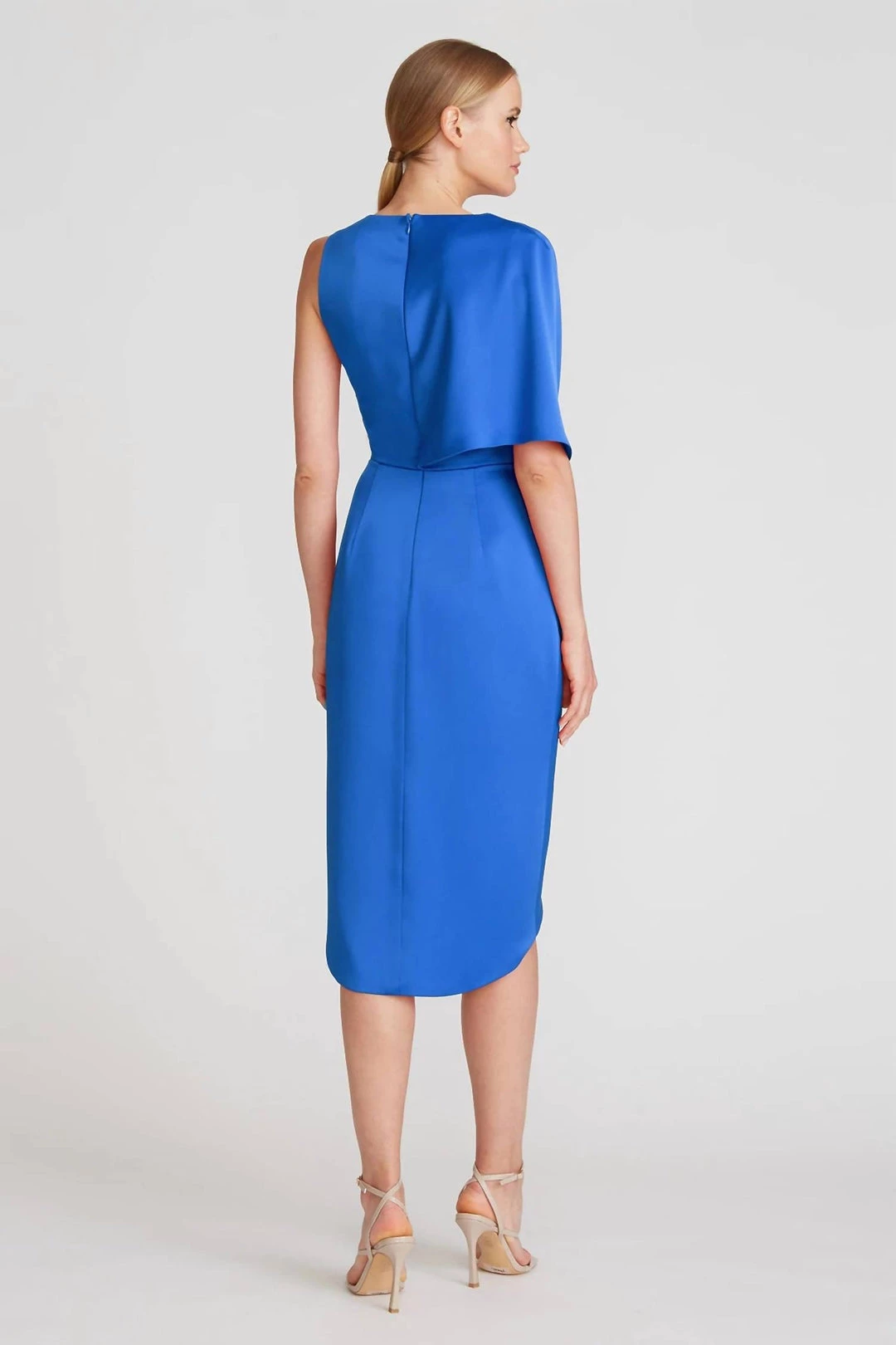Theia women Candace Wrap Cocktail Dress in Azure 5 Theia women Candace Wrap Cocktail Dress in Azure - Image 3