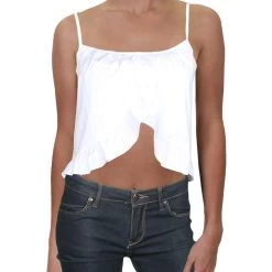 Danielle Bernstein Womens Cotton Blend Crop Tank Top