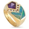 women Kabana 14K Yellow Gold 0.17 ct Diamond, Amethyst, and Opal Ring 1 women Kabana 14K Yellow Gold 0.17 ct Diamond, Amethyst, and Opal Ring -Valextra Shop 8b6a9896dba74780b07dc5a42aa1c61d 1080x
