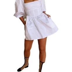 Danielle Bernstein Womens Party Mini Fit & Flare Dress