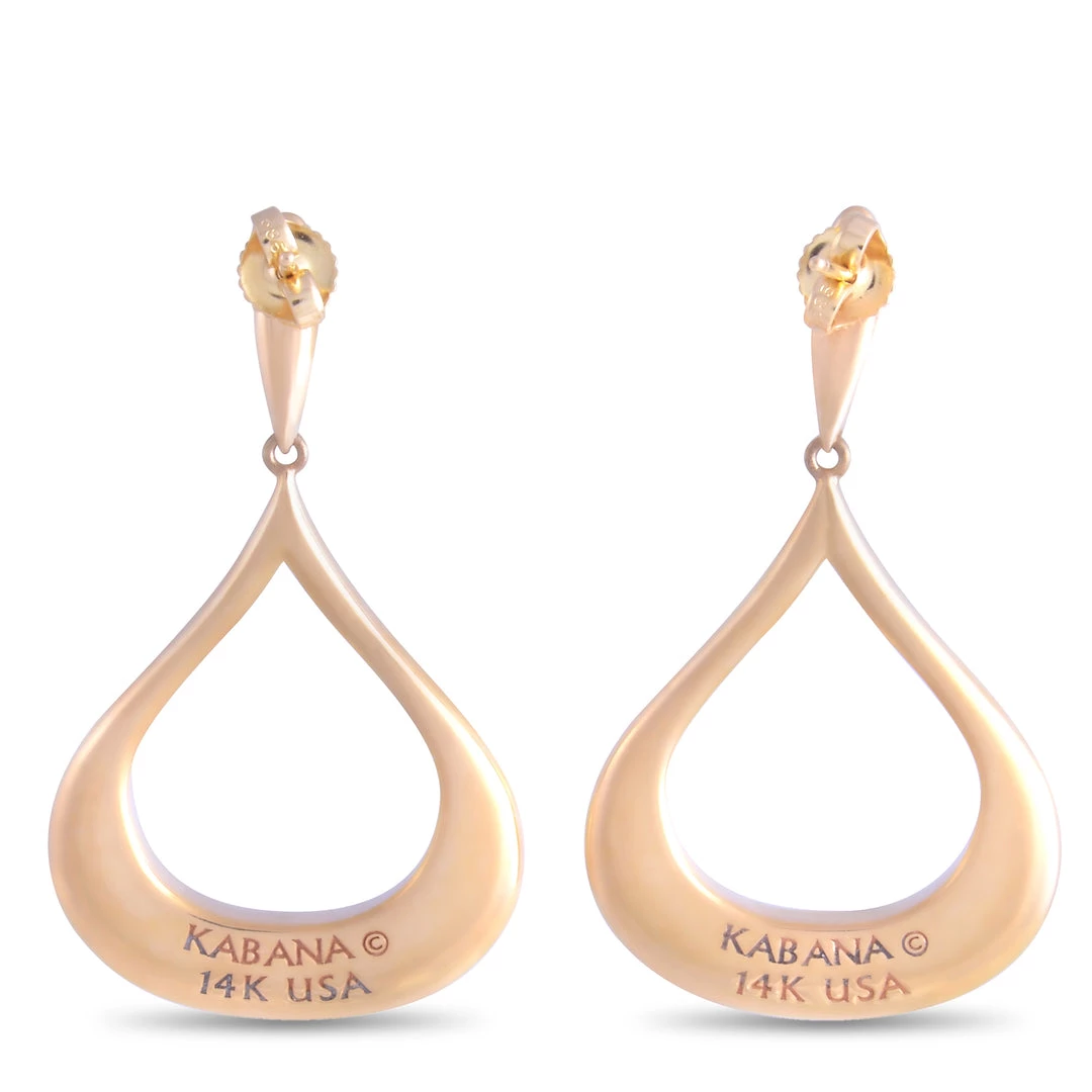 women Kabana 14K Yellow Gold 0.15 ct Diamond and Mother of Pearl Earrings 4 women Kabana 14K Yellow Gold 0.15 ct Diamond and Mother of Pearl Earrings - Image 2