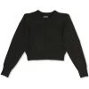 Danielle Bernstein Womens Crewneck Cropped Pullover Sweater