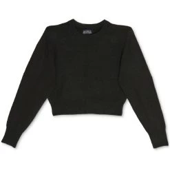 Danielle Bernstein Womens Crewneck Cropped Pullover Sweater