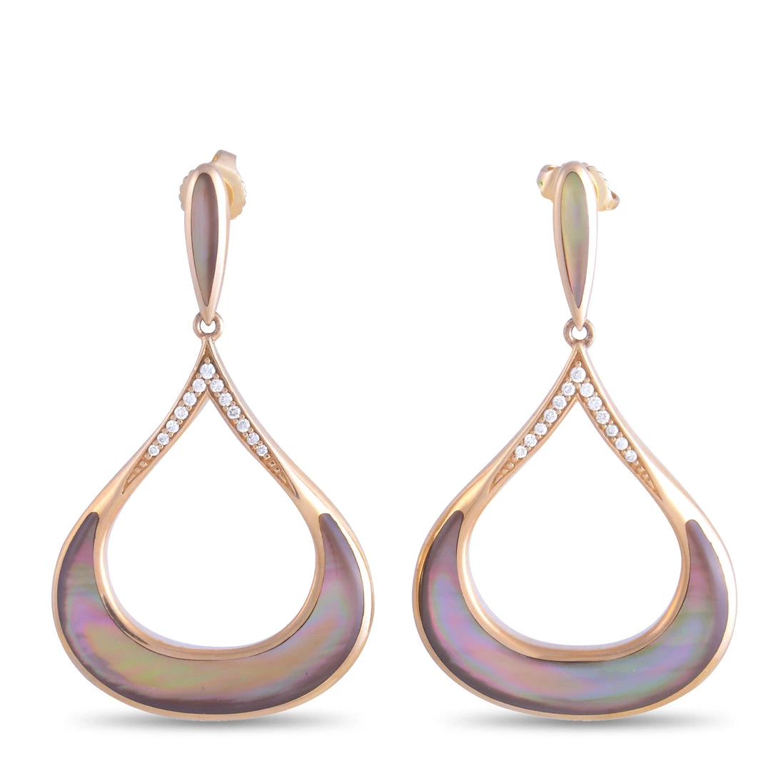 women Kabana 14K Yellow Gold 0.15 ct Diamond and Mother of Pearl Earrings 3 women Kabana 14K Yellow Gold 0.15 ct Diamond and Mother of Pearl Earrings
