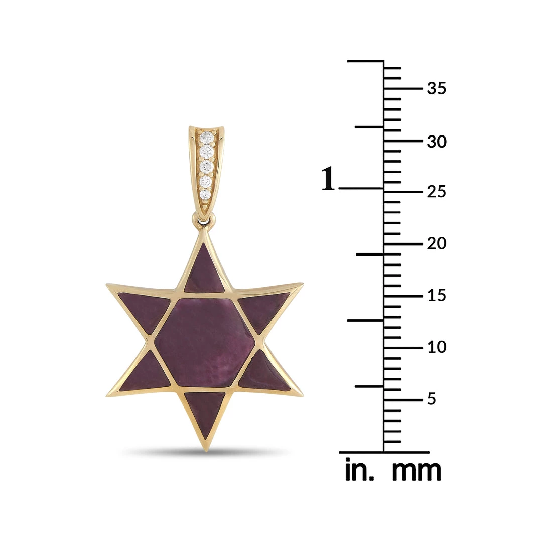 women Kabana 14K Yellow Gold 0.05 ct Diamond and Spiny Star of David Pendant 5 women Kabana 14K Yellow Gold 0.05 ct Diamond and Spiny Star of David Pendant - Image 3