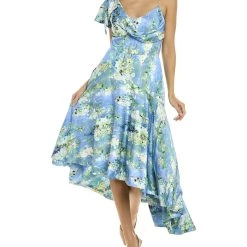 women Theia Adrian Cowl Midi Dress