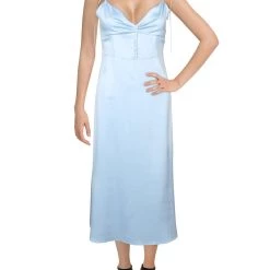 Danielle Bernstein Womens Satin Midi Slip Dress