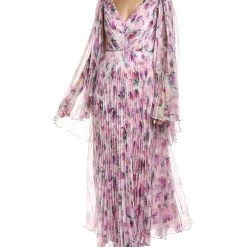 women Theia Melinda Pleated Gown
