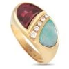 women Kabana 14K Yellow Gold 0.12 ct Diamond, Rubelite, and Inlaid Opal Ring 1 women Kabana 14K Yellow Gold 0.12 ct Diamond, Rubelite, and Inlaid Opal Ring -Valextra Shop b26c38b2d218458a9f951641915c5aa3 1080x