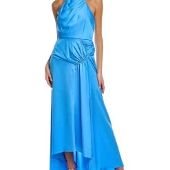 women Theia Hatice High Neck Halter Gown