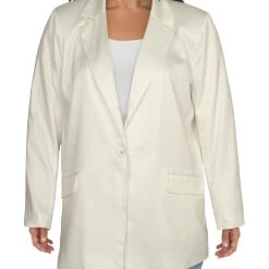 Danielle Bernstein Womens Satin Professional One-Button Blazer
