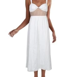 Danielle Bernstein Womens Lace Sheer Midi Dress