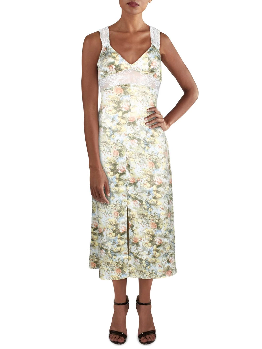 Danielle Bernstein Womens Sateen Midi Slip Dress 3 Danielle Bernstein Womens Sateen Midi Slip Dress