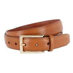 Trafalgar men Andrew 30mm Milled Finish Leather Dress Belt