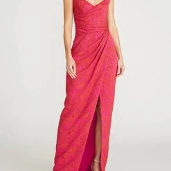 Theia women Barbara Scoop Neck Gown in Petunia