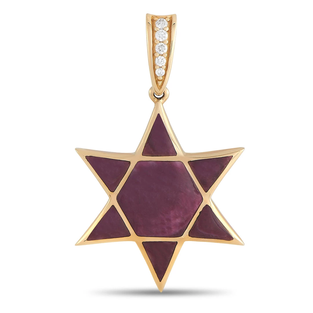 women Kabana 14K Yellow Gold 0.05 ct Diamond and Spiny Star of David Pendant 3 women Kabana 14K Yellow Gold 0.05 ct Diamond and Spiny Star of David Pendant