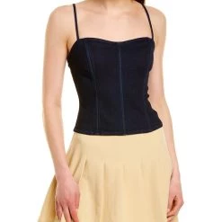 Danielle Bernstein women WeWoreWhat Denim Corset Top