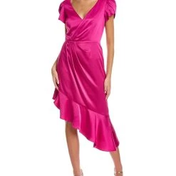 women Theia Lisette Ruffled Cocktail Dress