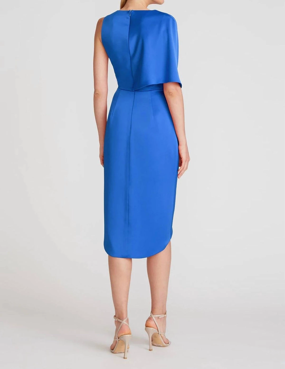 Theia women Candace Wrap Cocktail Dress in Azure 4 Theia women Candace Wrap Cocktail Dress in Azure - Image 2