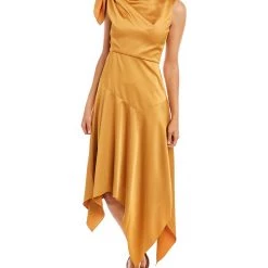 women Theia Larissa Handkerchief Midi Dress