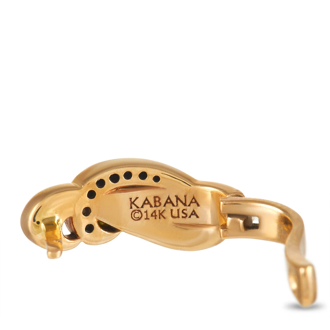 women Kabana 14K Yellow Gold 0.15 ct Diamond and Spiny Earrings 5 women Kabana 14K Yellow Gold 0.15 ct Diamond and Spiny Earrings - Image 3