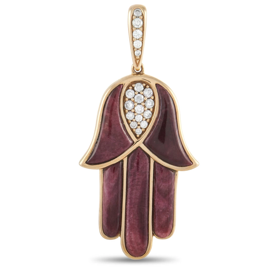 women Kabana 14K Yellow Gold 0.33 ct Diamond and Spiny Hamsa Pendant 3 women Kabana 14K Yellow Gold 0.33 ct Diamond and Spiny Hamsa Pendant