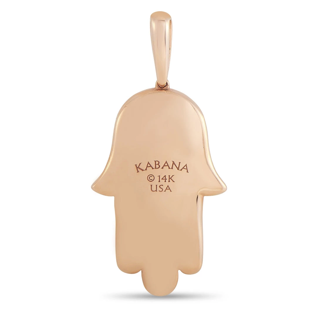women Kabana 14K Rose Gold 0.33 ct Diamond and Mother of Pearl Hamsa Pendant 4 women Kabana 14K Rose Gold 0.33 ct Diamond and Mother of Pearl Hamsa Pendant - Image 2