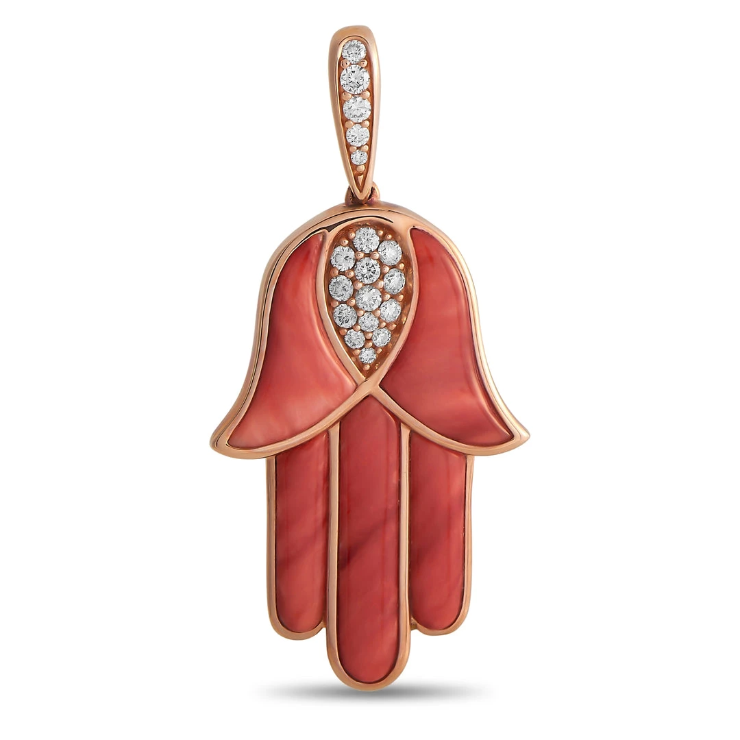 women Kabana 14K Rose Gold 0.33 ct Diamond and Spiny Hamsa Hand Pendant 3 women Kabana 14K Rose Gold 0.33 ct Diamond and Spiny Hamsa Hand Pendant