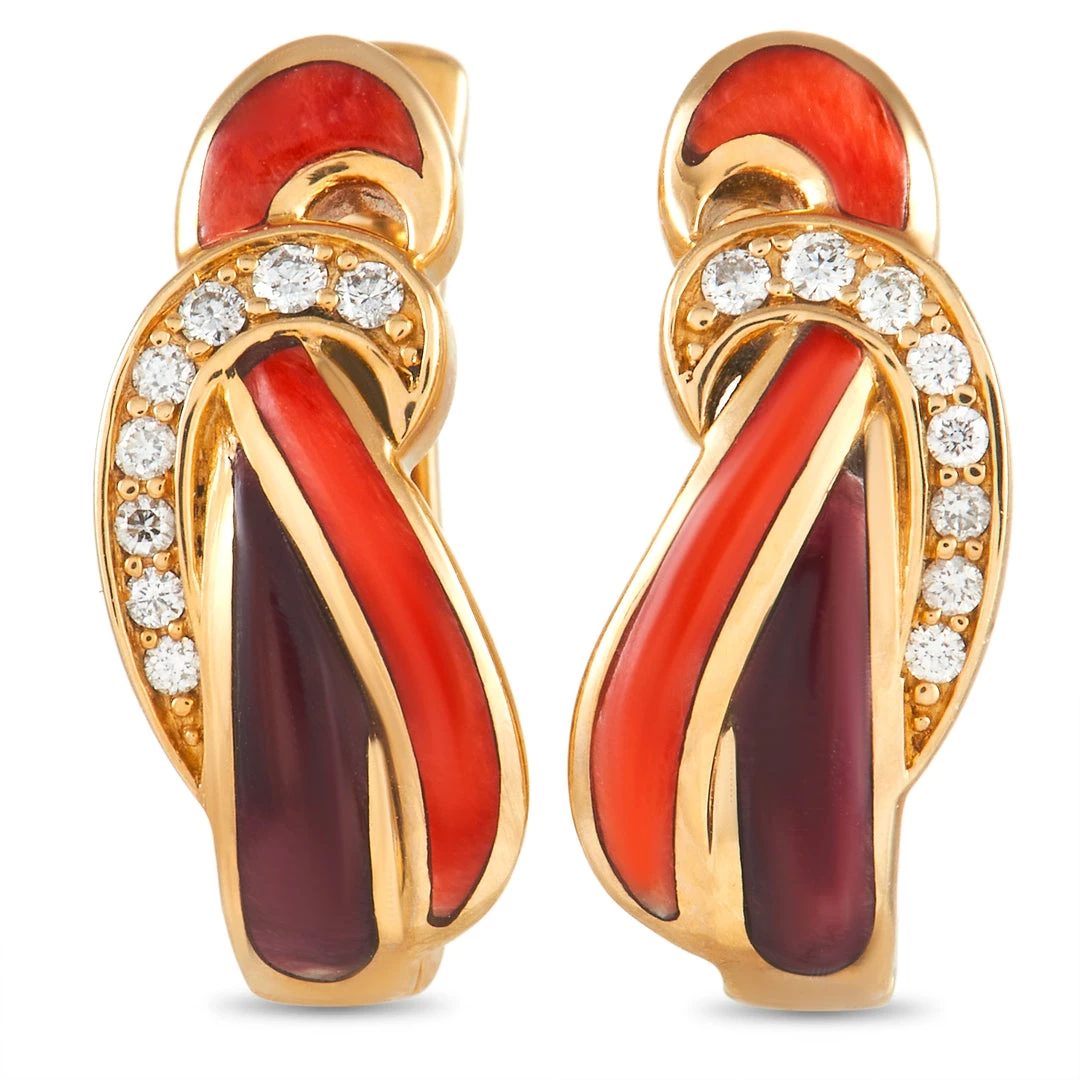 women Kabana 14K Yellow Gold 0.15 ct Diamond and Spiny Earrings 3 women Kabana 14K Yellow Gold 0.15 ct Diamond and Spiny Earrings