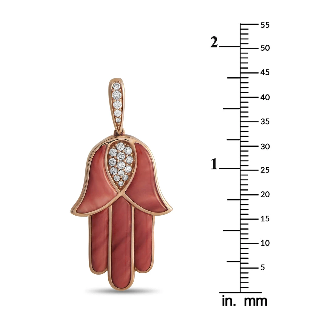 women Kabana 14K Rose Gold 0.33 ct Diamond and Spiny Hamsa Hand Pendant 5 women Kabana 14K Rose Gold 0.33 ct Diamond and Spiny Hamsa Hand Pendant - Image 3