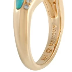 women Kabana 14K Yellow Gold 0.20 ct Diamond, Tanzanite, and Inlaid Opal Ring -Valextra Shop 89f24ff14fdd4b398c539541cae2e826 1080x