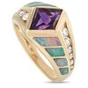 women Kabana 14K Yellow Gold 0.35 ct Diamond, Amethyst and Inlaid Opal Ring 1 women Kabana 14K Yellow Gold 0.35 ct Diamond, Amethyst and Inlaid Opal Ring -Valextra Shop aa02544178334828ab4efa696c1c6ae4 1080x
