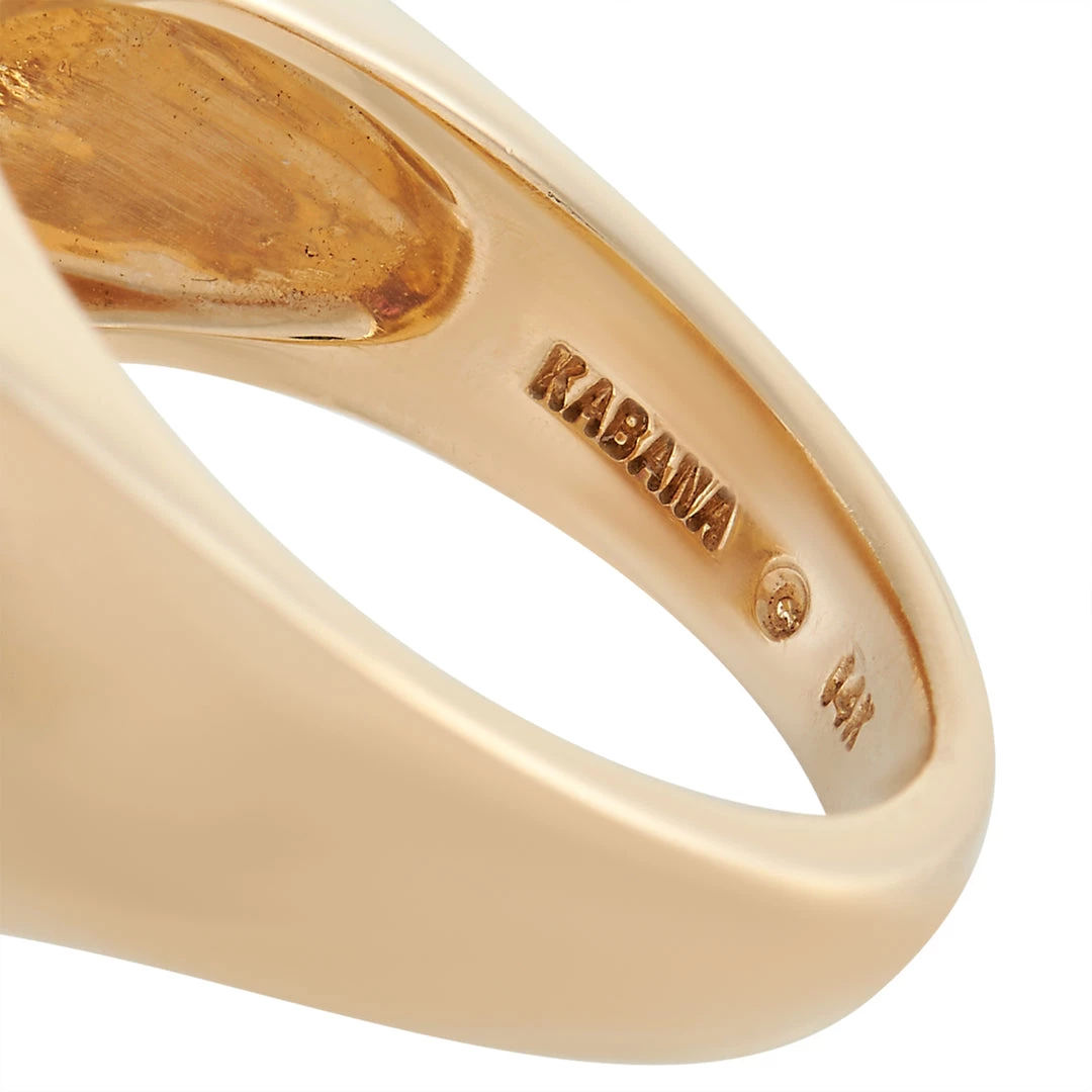 women Kabana 14K Yellow Gold 0.25 ct Diamond, Tourmaline, and Inlaid Opal Ring 6 women Kabana 14K Yellow Gold 0.25 ct Diamond, Tourmaline, and Inlaid Opal Ring - Image 4