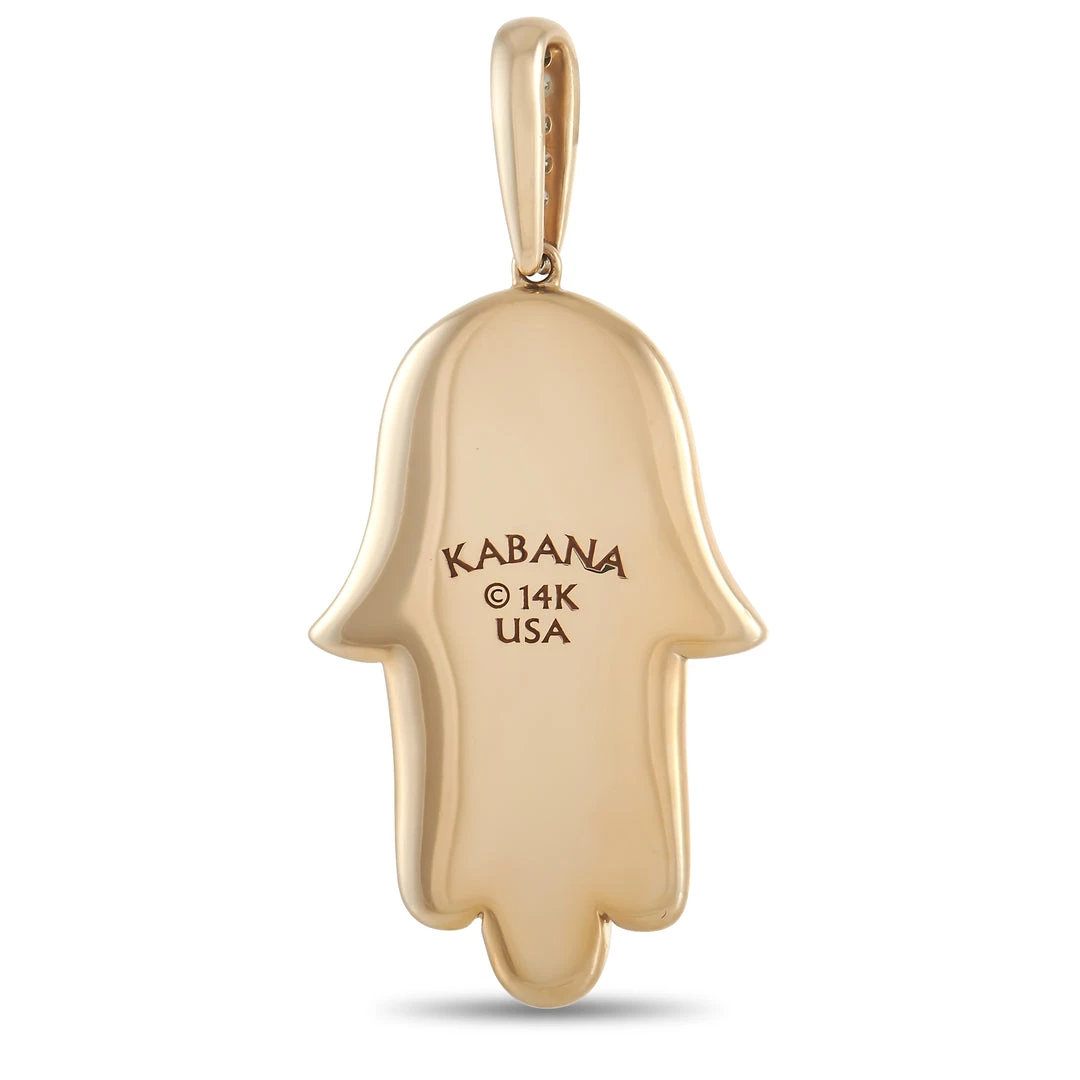 women Kabana 14K Yellow Gold 0.33 ct Diamond and Spiny Hamsa Pendant 4 women Kabana 14K Yellow Gold 0.33 ct Diamond and Spiny Hamsa Pendant - Image 2