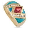 women Kabana 14K Yellow Gold 0.21 ct Diamond, Tourmaline and Inlaid Opal Ring -Valextra Shop e4a348c104994cc4bb240e25680f751a 1080x